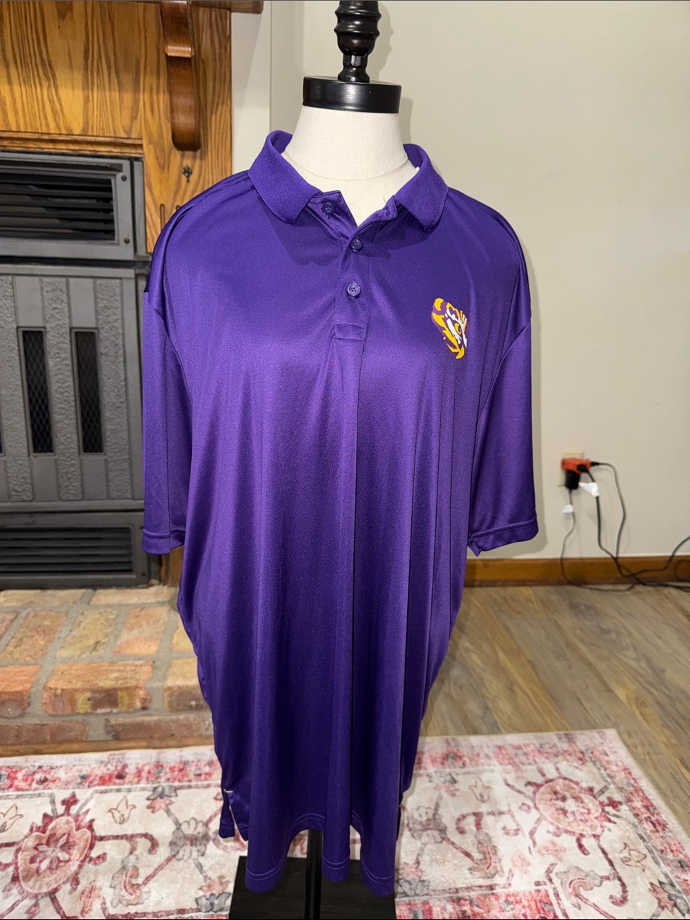 Fanatics Purple Polo LSU Tigers Short Sleeve Shirt